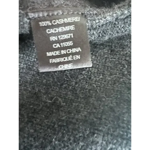 360 Cashmere Sweater Dress Women S Charcoal Gray Open Back Long Sleeve Flawed - Picture 11 of 12